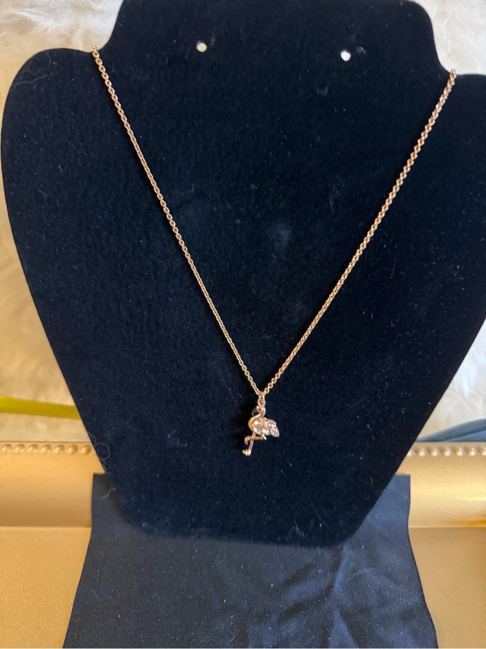kate spade Gold Tone Flamingo Pendant Necklace